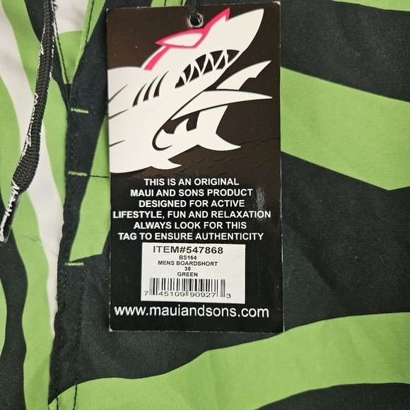 Maui & Sons boardwalk Shorts Size 38 NWT - Picture 3 of 7